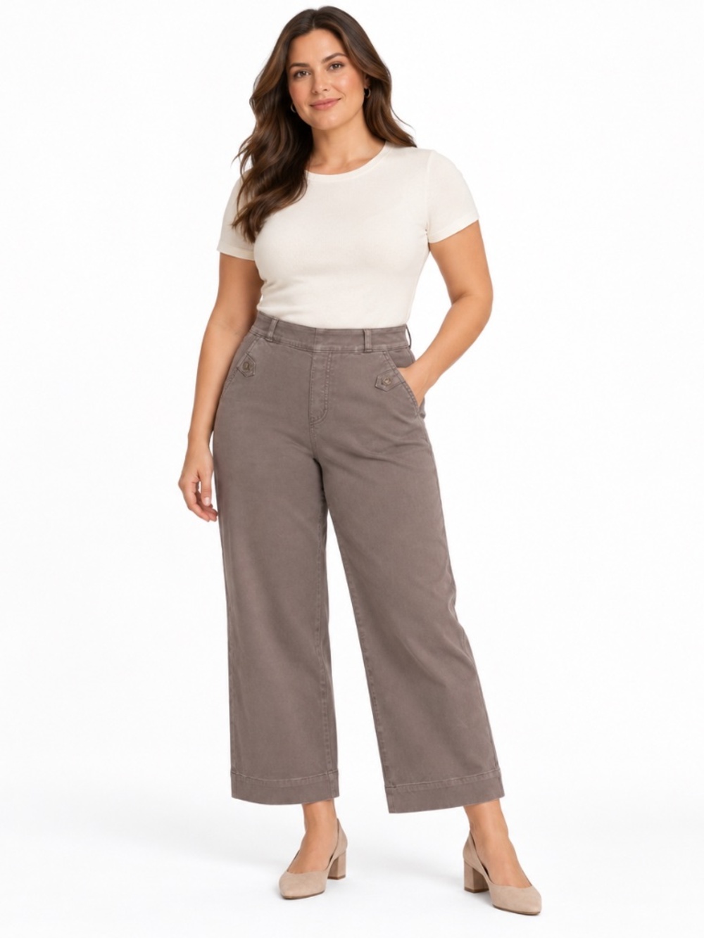 Spanx  - Stretch Twill Cropped Wide Leg Pants